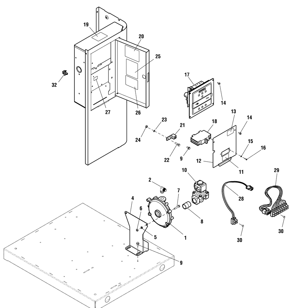 Control Panel Group Diagram and Parts List for 040451-02  Briggs and Stratton Generator